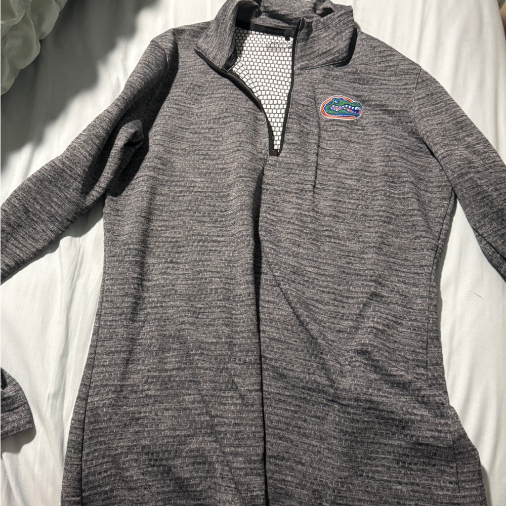 Nike Heather Gray Zip-Up Sweater